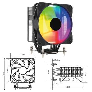 COOLER CPU 4PIPES 120 PWM ARGB