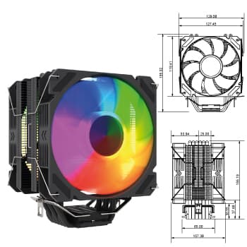 COOLER CPU 6PIPES 2X 120 PWM