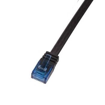CABO REDE U/UTP 6A FLAT 1M BK